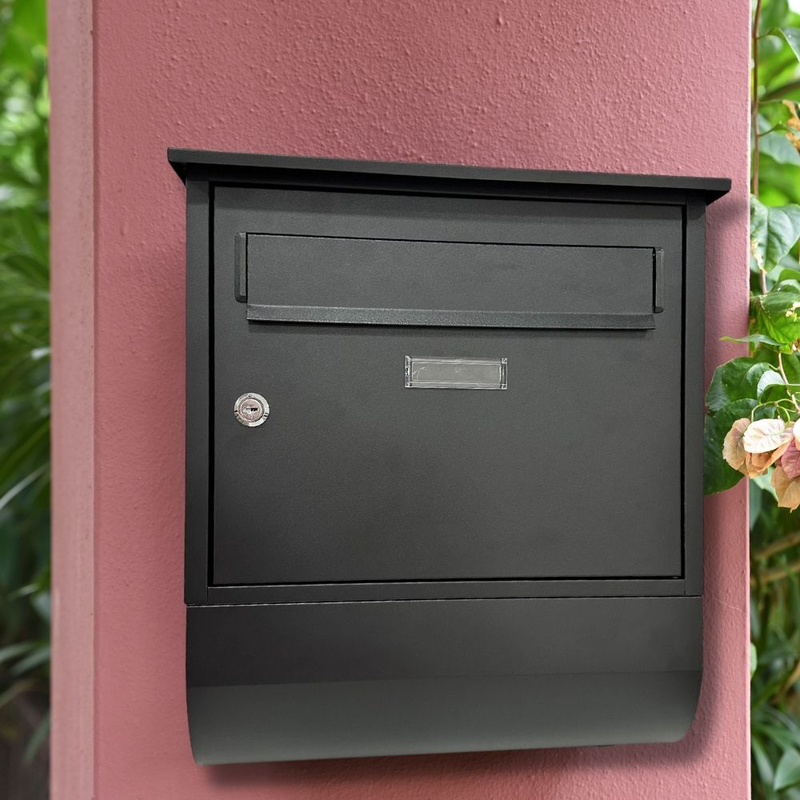 Μεταλλικό μαύρο γραμματοκιβώτιο επιτοίχιο rainbow household & leisure, , medium-null