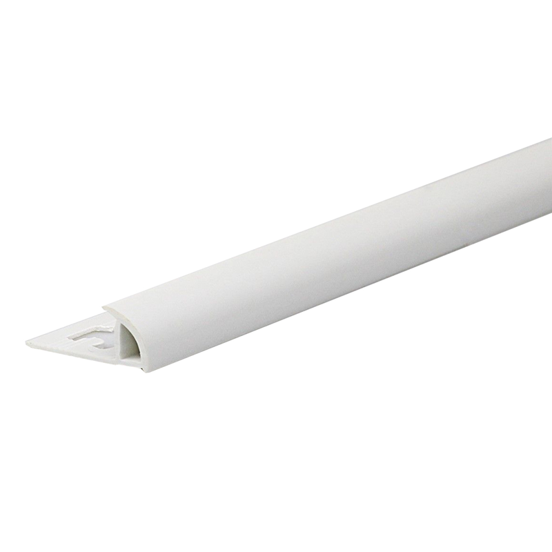 Profile for bathroom wall tiles 1/4 round. Pvc 2500x27x10mm white-null