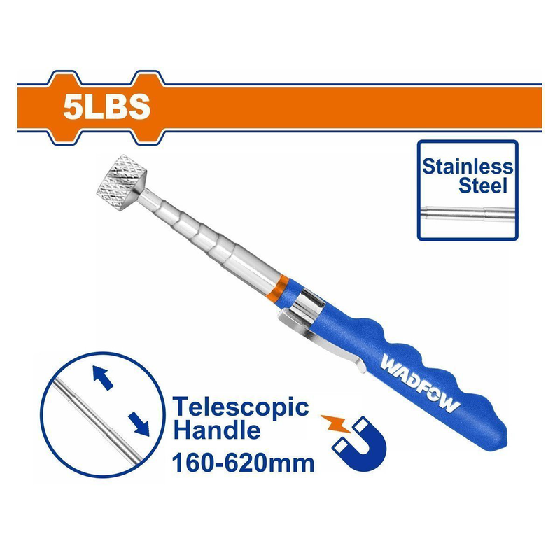 Wadfow magnetic telescopic pick up tool 160 - 620mm / 5lbs, , medium-null