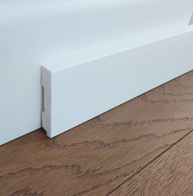 Polimer skirting 60mm recessed white, , medium