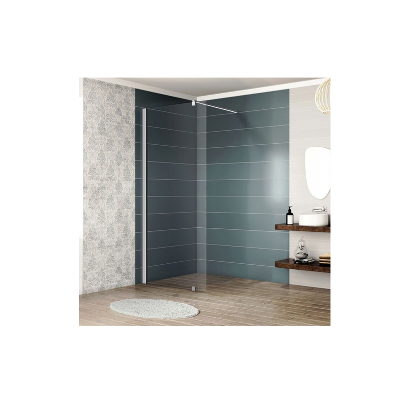 Interceramic fixed shower glass transparent glass 100x200cm-null