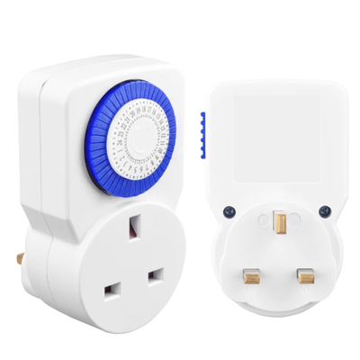 Masterplug μηχανικός χρονοδιακόπτης πρίζας με πέρασμα ρεύματος, 24ωρη ρύθμιση & χειροκίνητη παράκαμψη, , medium