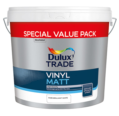 Dulux trade pure brilliant white vinyl matt value pack 11l, , medium