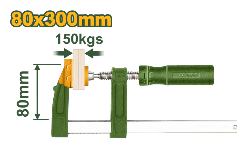 F clamp with plastic handle 80x300mm jadever, , medium-null