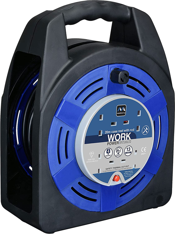Masterplug hbt20134bl 4-socket case reel 13a 20 meters, , medium-null