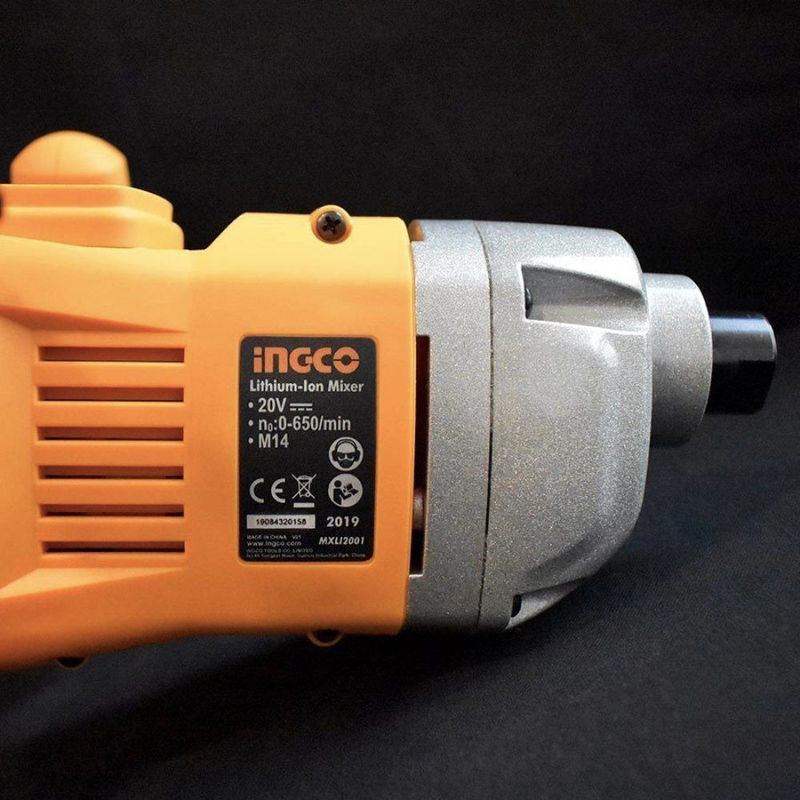 Ingco αναδευτήρας μίξερ χρωμάτων μπαταρίας 20v li-ion για χρώματα, κόλλες & κονιάματα με εξάρτημα ανάδευσης solo mxli2001 , , medium-null