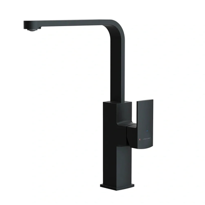 Alpina square matte black kitchen mixer 2way, Black, medium