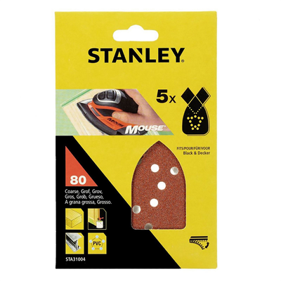 Stanley mouse sanding sheet 80gr 5p, , medium