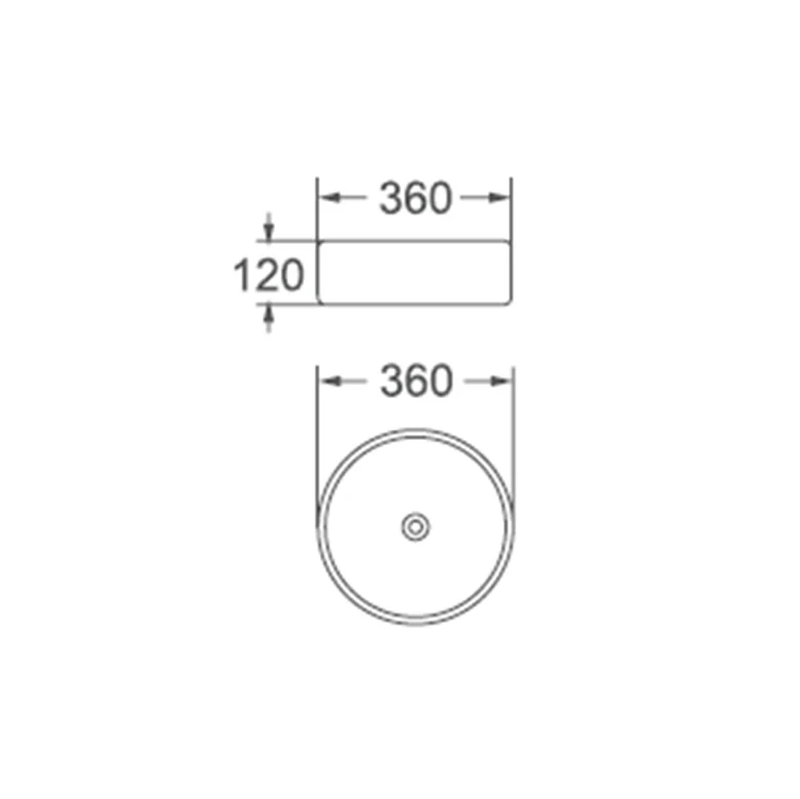 Gold matte art basin ᴓ36x12cm, , medium-null