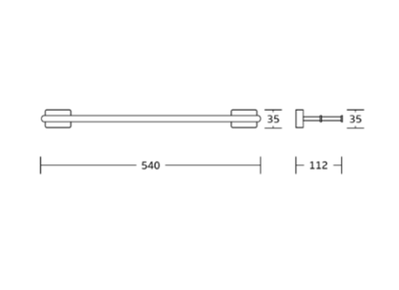 Tee double towel rail 60cm, , medium image number null