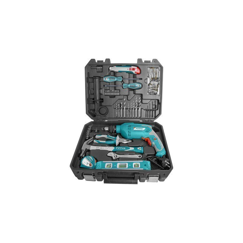 Product image: Total σετ δραπανος κρουστικος 650w με 101 τεμ εργαλεια, , medium-null