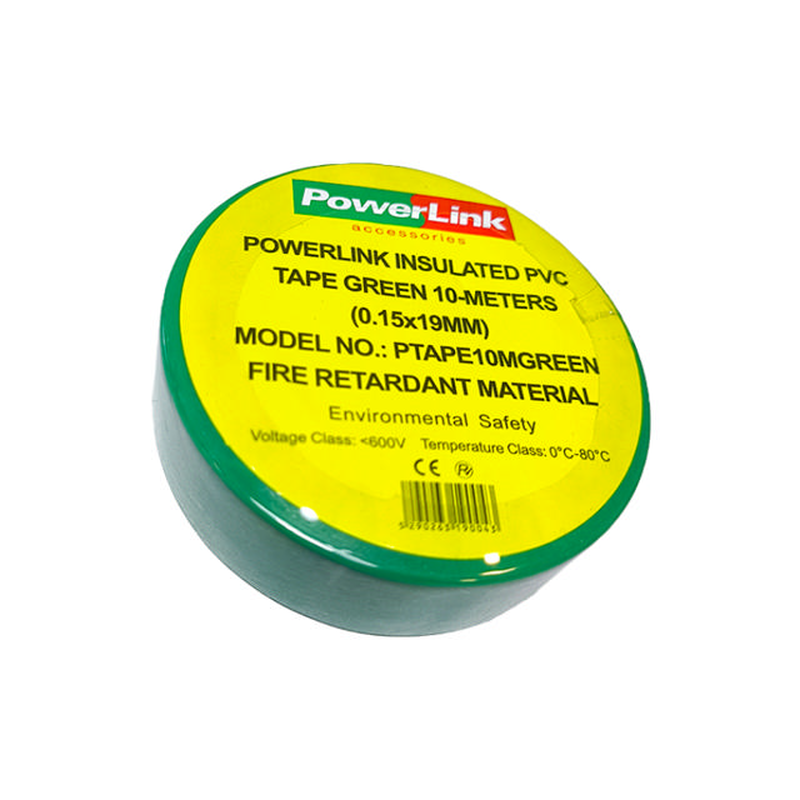 Powerlink insulated rubber tape green 10-meters (0.15x19mm), , medium-null