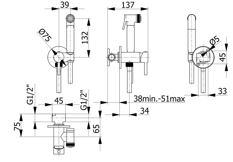 2-way shut-off complete set, , medium-null