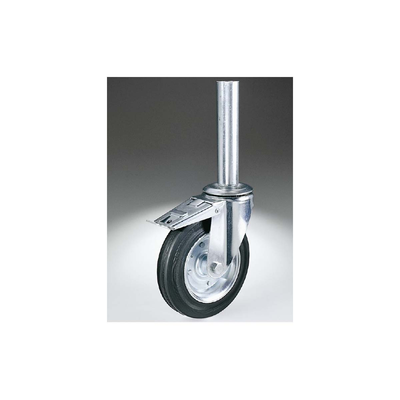 Scaffolding wheel with stopper ecbs / 2 200mm black, Black, medium