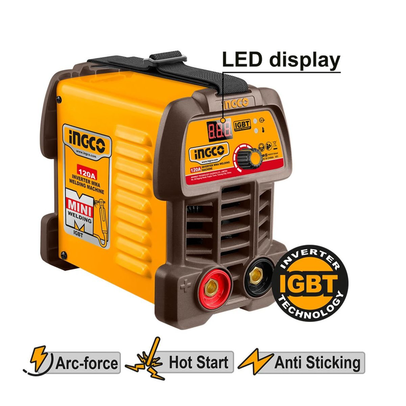 Ingco &eta;&lambda;&epsilon;&kappa;&tau;&rho;&omicron;&kappa;ό&lambda;&lambda;&eta;&sigma;&eta; inverter 160a &mu;&epsilon; igbt & led &omicron;&theta;ό&nu;&eta; ing-mma12049e, , medium-null