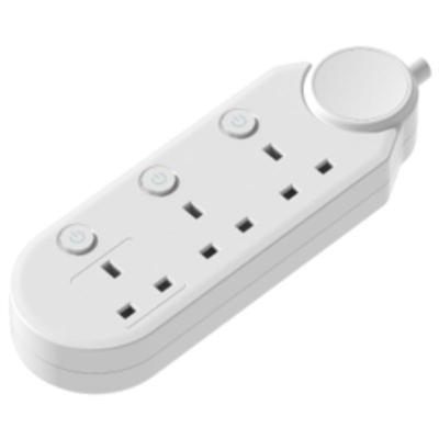 Shome 13a bs extension cord 3-way sockets with individual switches 2-meters 1.25mm cable, , medium