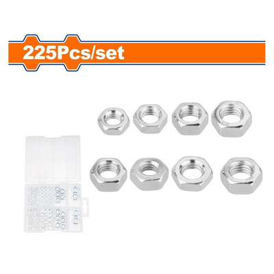 Wadfow 225 pcs hex nut assortment, , medium
