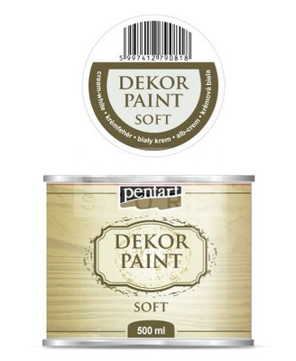 Pentart dekor paint soft 500ml cream white