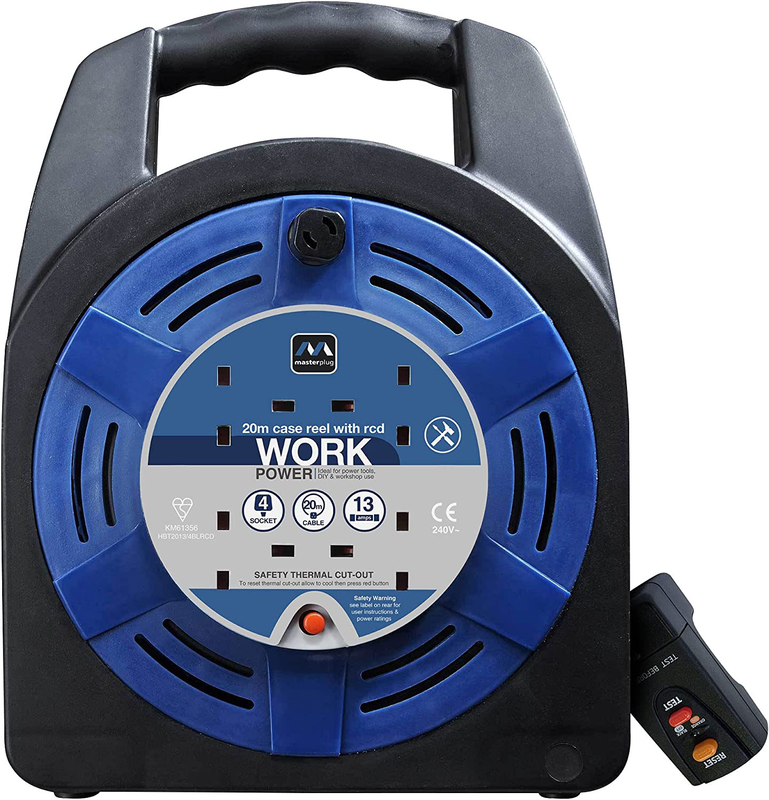 Masterplug hbt20134bl 4-socket case reel 13a 20 meters, , medium-null