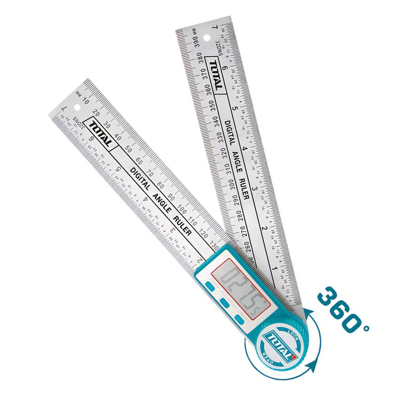 Total ψηφιακό γωνιόμετρο χάρακας με οθόνη lcd & περιστροφή 360° (tmt333601), , medium-null
