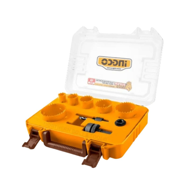 Ingco σετ ποτηροτρύπανων διμεταλλικό 9 τεμάχια hss m3 akh0091, , medium-null