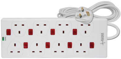 Mercury 8-gang power extension 2.0m with switches & surge protection 429.797uk, , medium