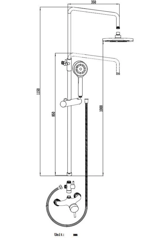 Orage shower column with shower mixer, , medium-null