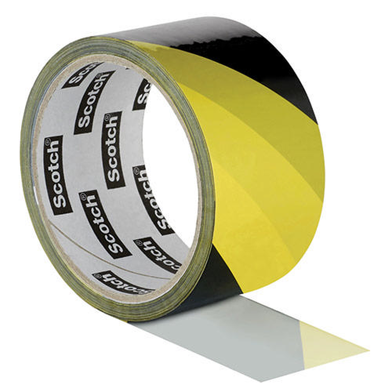 3m scotch hazard tape 50mm x 33m black/ yellow-null