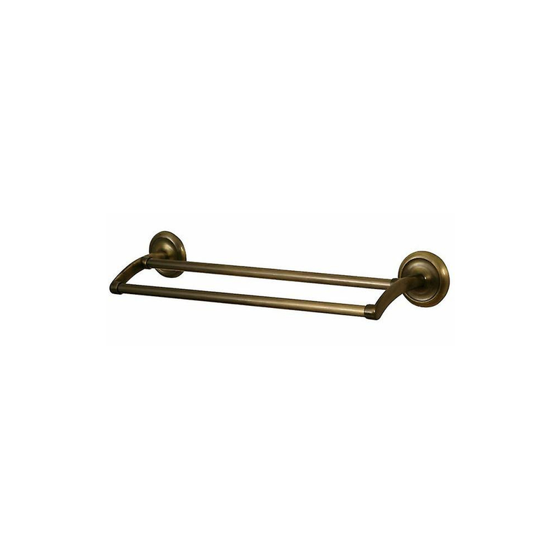Bathroom towel rail double deco antique brass, , medium-null