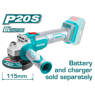 Total γωνιακός λειαντήρας μπαταρίας λιθίου 20v 115mm solo, , medium
