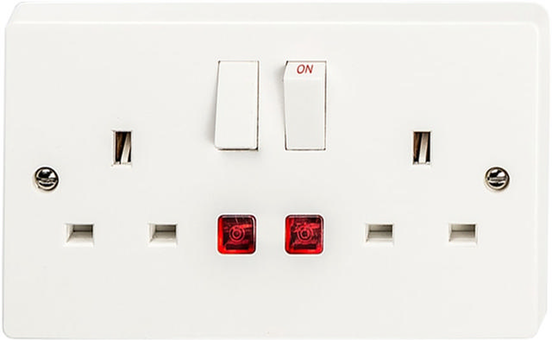 Svg white w1 13a 2gang switched socket-null