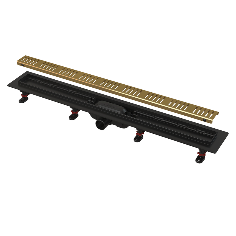 Shower drain with an edge for perforated grids, brass-null