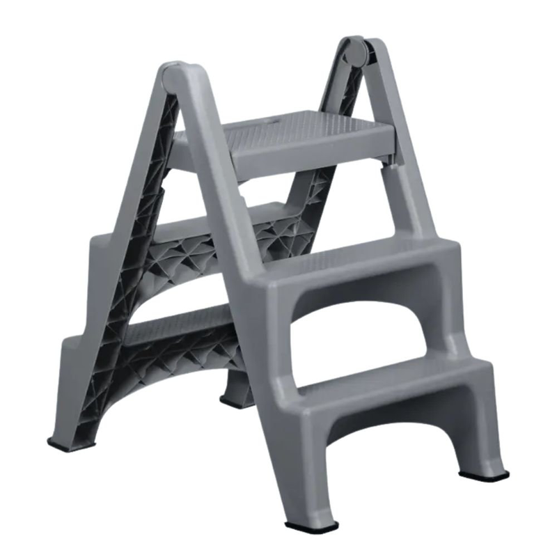 Product image: Αναδιπλούμενη πλασκή σκάλα 3 σκαλοπατιών 85x38x48 cm με αντιολισθητικά πέλματα, , medium-null