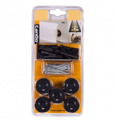 Black wheel-clips for skirting