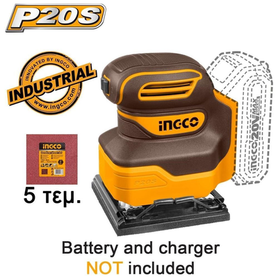 Ingco &pi;&alpha;&lambda;&mu;&iota;&kappa;ό &tau;&rho;&iota;&beta;&epsilon;ί&omicron; &mu;&pi;&alpha;&tau;&alpha;&rho;ί&alpha;&sigmaf; 20v 110x100 &mu;&epsilon; &tau;&alpha;&chi;ύ&tau;&eta;&tau;&alpha; &chi;&omega;&rho;ί&sigmaf; &phi;&omicron;&rho;&tau;ί&omicron; 12.000 rpm & 5 &chi;&alpha;&rho;&tau;&iota;ά ά&mu;&mu;&omicron;&upsilon; solo, , medium