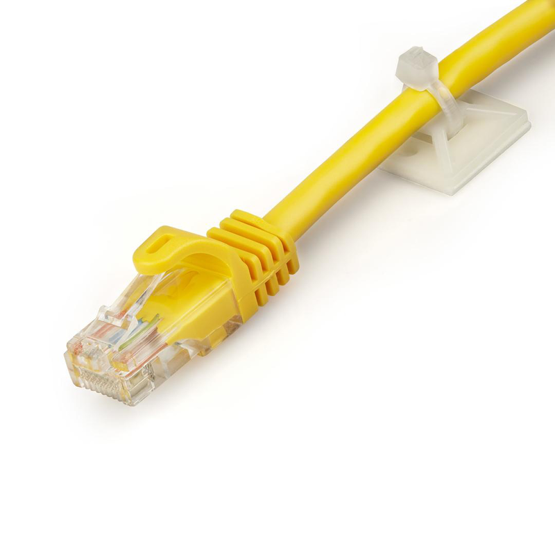Startech.com 100 pack cable tie mounts with adhesive tape for 0.18 in / (4.6 mm) wide ties, nylon/plastic zip tie mounts, electrical/network cable wrap mounts / 94v-2 fire & ul rated taa, , medium-null