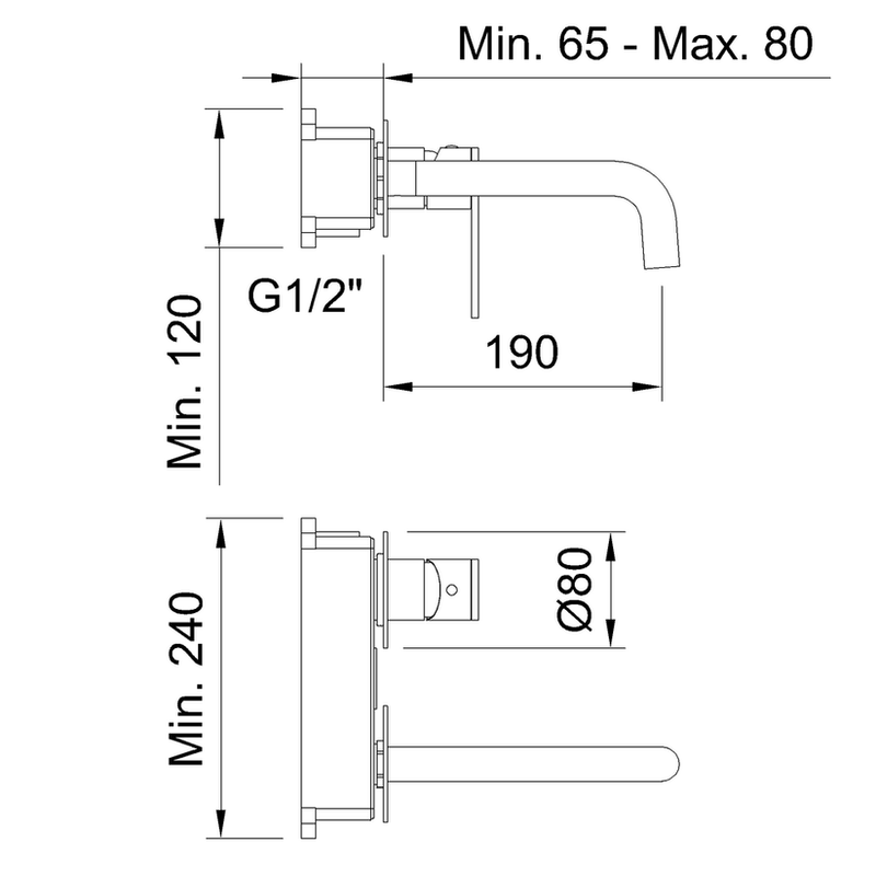 Nexus brushed gunmetal concealed basin mixer, , medium-null