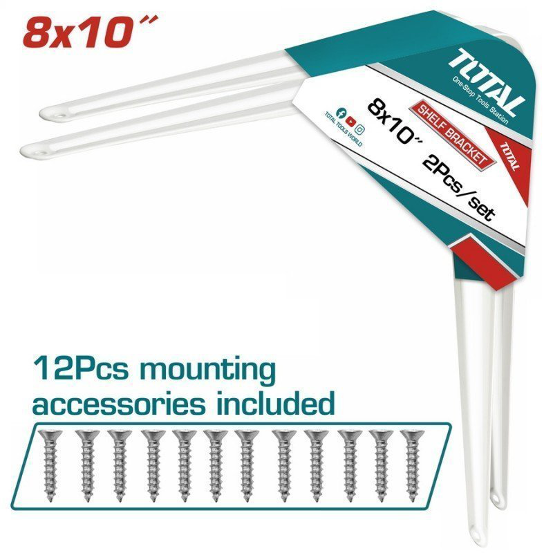 Product image: Total γωνία ραφιών λευκή 20x25cm 2τμχ, , medium-null