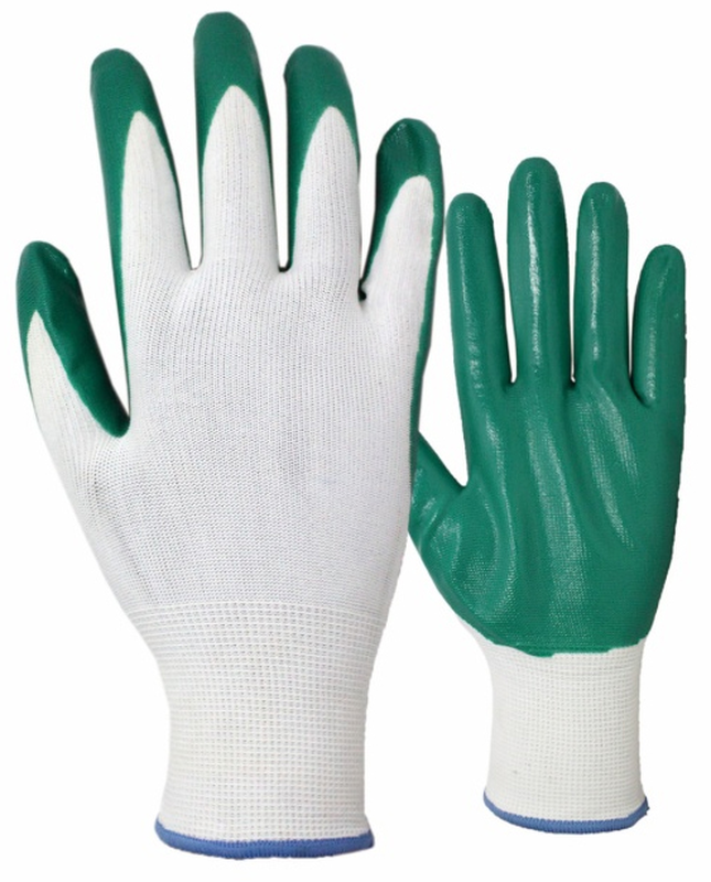 Eltech nitrile garden gloves 11" green, , medium-null
