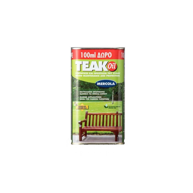 Product image: Mercola teak oil for maintenance and wood protection 900ml + 100ml gift-null