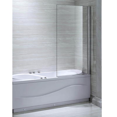 Single square bath screen clear glass height 140cm