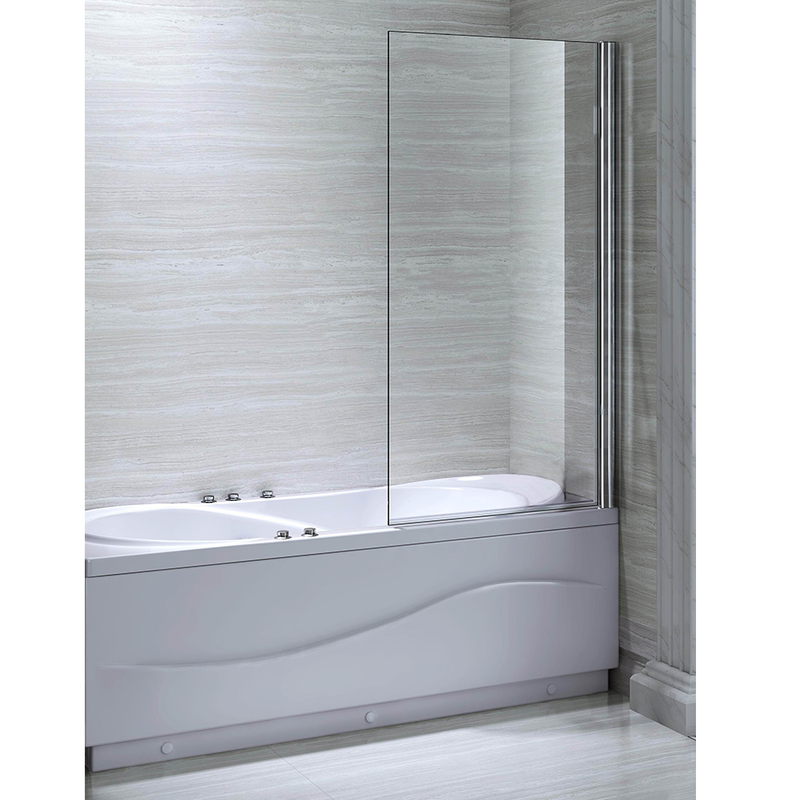 Single square bath screen clear glass height 140cm, , medium image number null