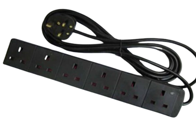 Gr kabel uk power strip 6 outlets with 3m cord