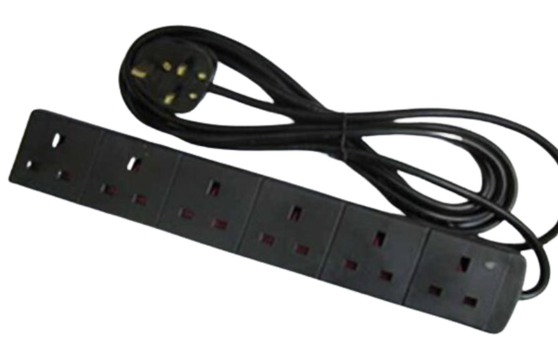 Gr kabel uk power strip 6 outlets with 3m cord image number null