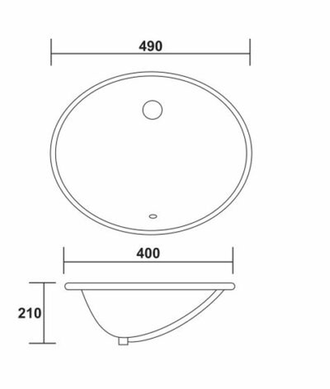 Caledon under counter basin 490x400x210mm, , medium image number null