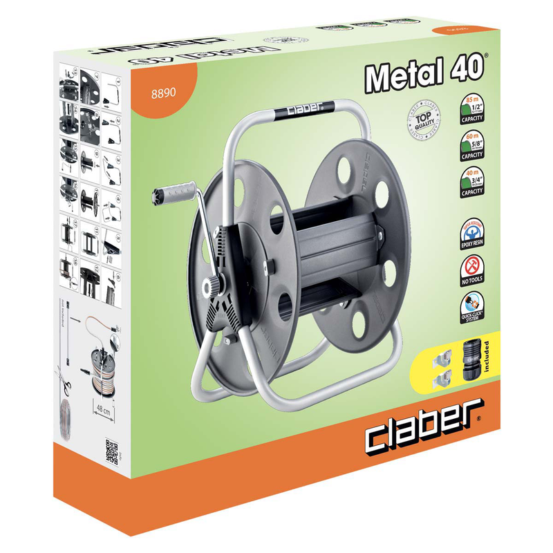 Claber 8890 metal 40m 3/4" or 85m 1/2'' hose reel image number null