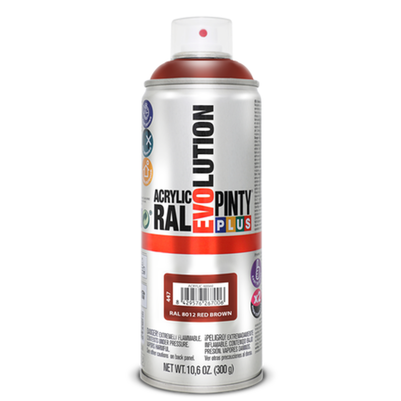 Acrylic paint spray red brown ral 8012 400ml, , medium image number null