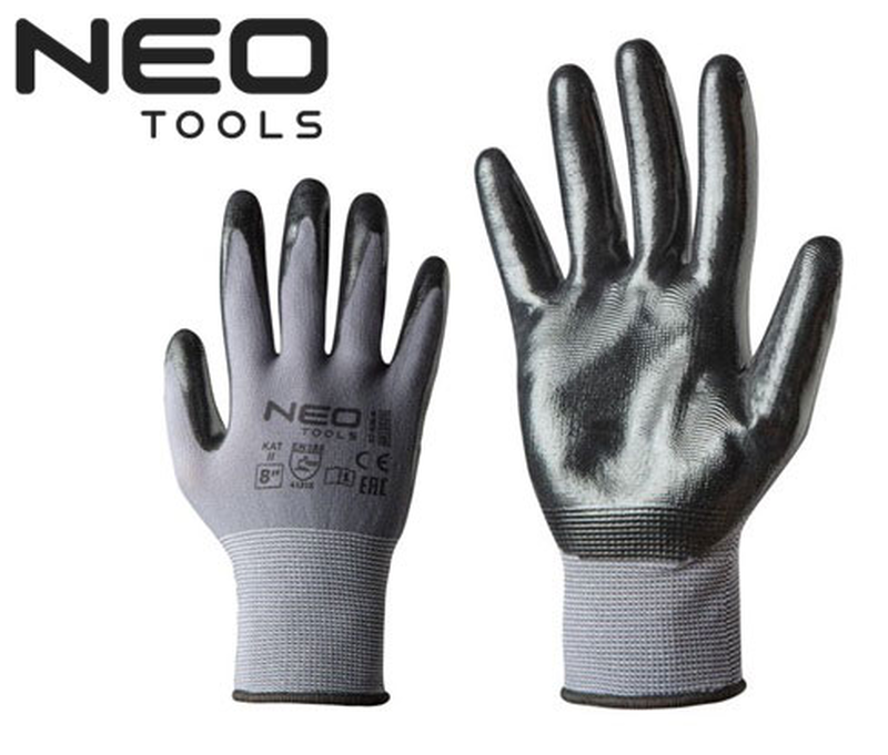 Neo nitrile working gloves ce 9'', , medium-null