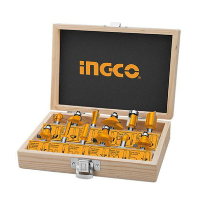 Ingco 12pcs router bits set 6mm, , medium