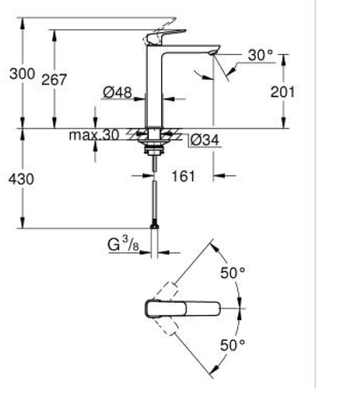 Grohe cubeo single-lever basin mixer 1/2&Prime; xl-size black matte, , medium-null